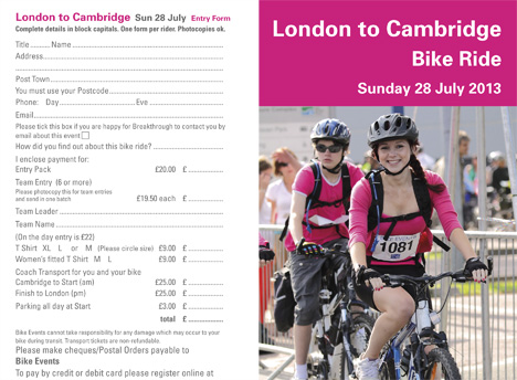 Bike Events entry form